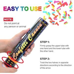 NWOT 4 Confetti Cannons Multicolor Party Confetti Shooters